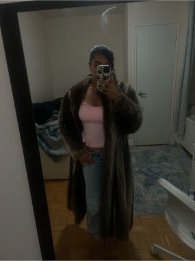 Vintage rare Dasco fur long coat real fur made in Japan